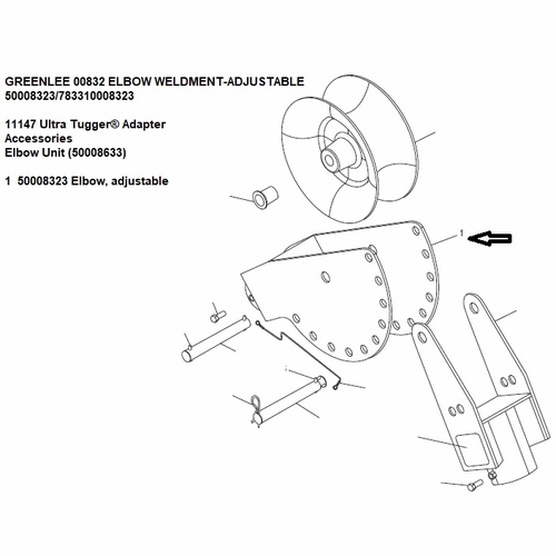 GREENLEE 00832 ELBOW WELDMENT-ADJUSTABLE 50008323/783310008323