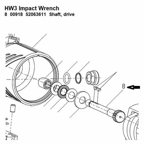 Greenlee  00918 Shaft, Spline Drive Hw3  52063611 / 783310009184