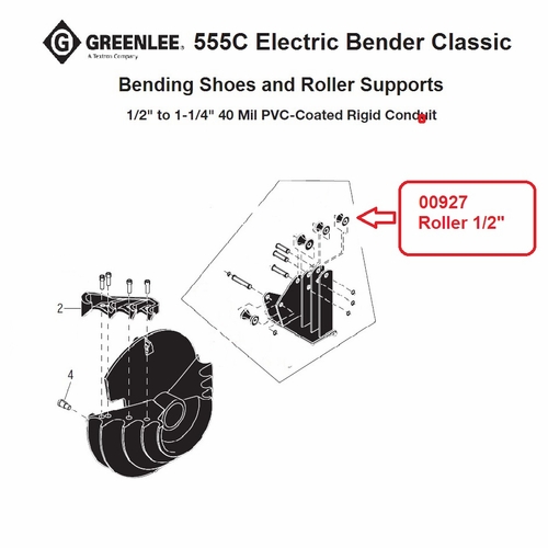 GREENLEE 00927 ROLLER-1/2 INCH 50009273/783310009276
