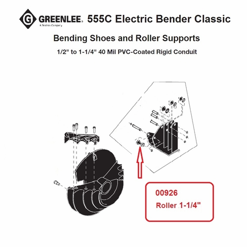 Greenlee 00930 Roller (1-1/4) 50009303/783310009306