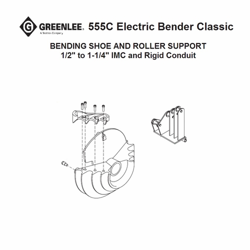 Greenlee 00936 Support Unit-1/2-1-1/4 Roller (555) 50009362/783310009368