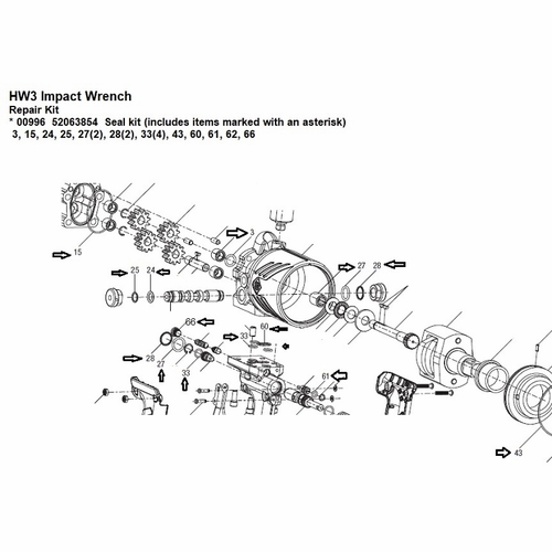Greenlee 00996 Packing Kit (Hw3) 52063854 / 783310009962