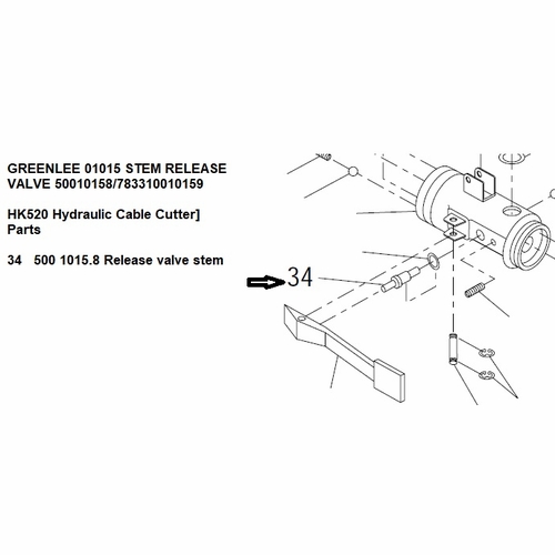 Greenlee 01015 Stem Release Valve 50010158/783310010159