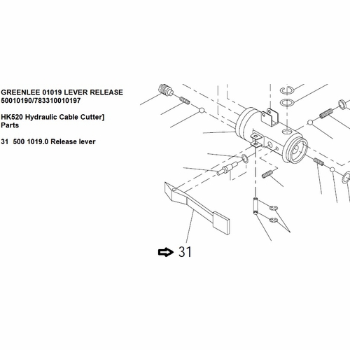 GREENLEE 01019 LEVER RELEASE 50010190/783310010197