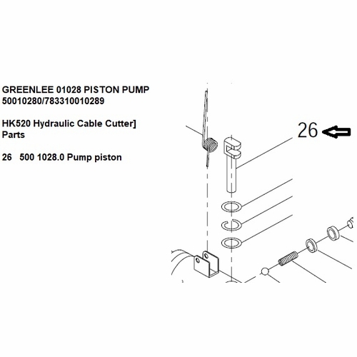 GREENLEE 01028 PISTON PUMP 50010280/783310010289