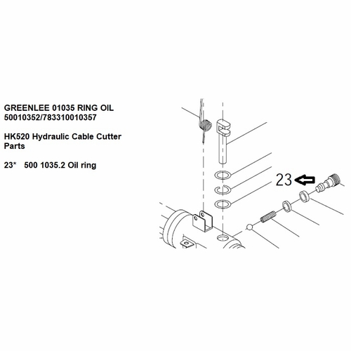 GREENLEE 01035 RING OIL 50010352/783310010357