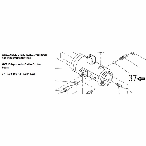 GREENLEE 01037 BALL 7/32 INCH 50010379/783310010371