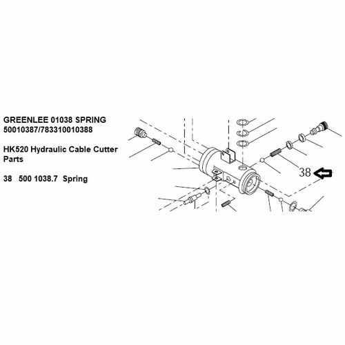 GREENLEE 01038 SPRING 50010387/783310010388