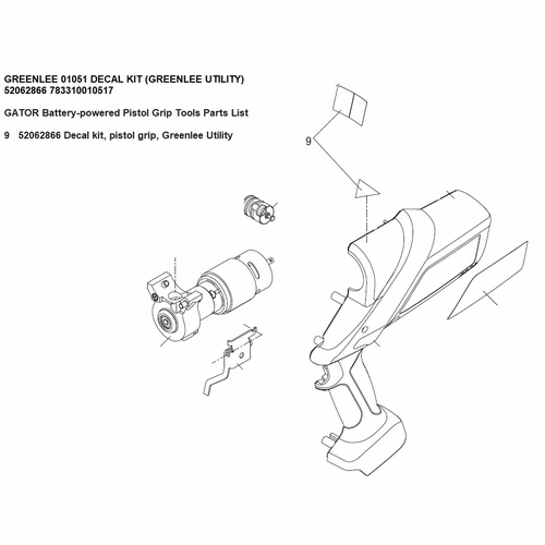 Greenlee 01051  Decal Kit (Greenlee Utility) 52062866 783310010517