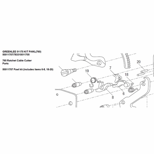 Greenlee 01170 Kit Pawl(760) 50011707/783310011705