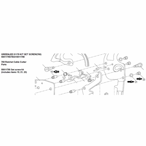 Greenlee 01179 Kit Set Screw(760) 50011790/783310011798