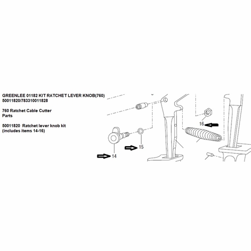 GREENLEE 01182 KIT RATCHET LEVER KNOB(760) 50011820/783310011828