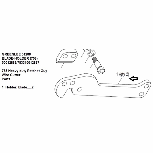 Greenlee 01288 Blade-Holder (758) 50012886/783310012887