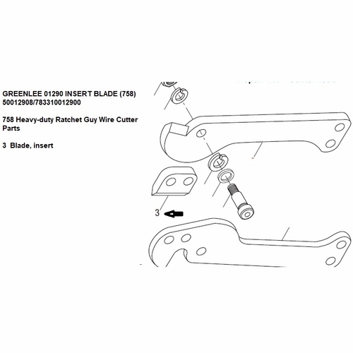 Greenlee 01290 Insert Blade (758) 50012908/783310012900