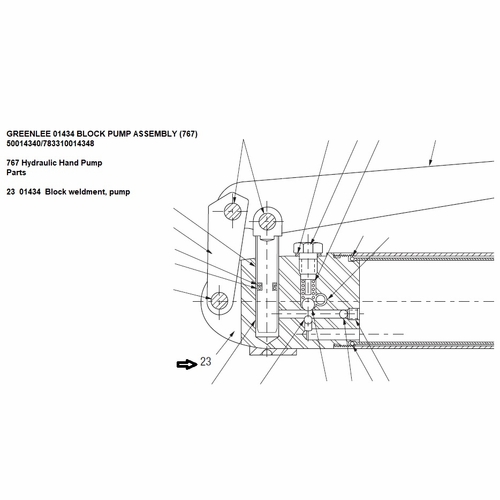 Greenlee 01434 Block Pump Assembly (767) 50014340/783310014348