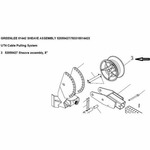 GREENLEE 01442 SHEAVE ASSEMBLY 52059427/783310014423