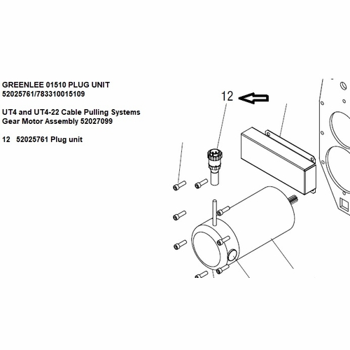 Greenlee 01510 Plug Unit 52025761/783310015109