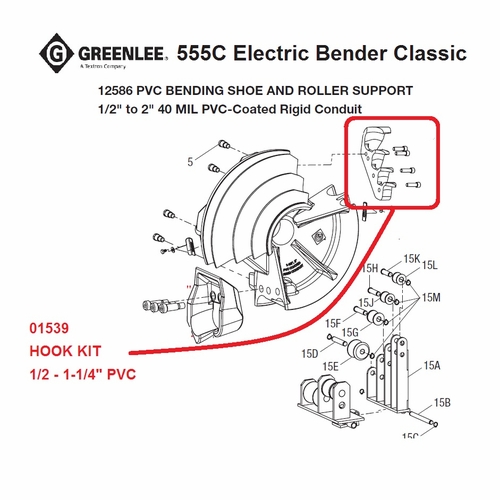 Greenlee 01539 Hook Kit 1/2-1-1/4 Inch Pvc 52065323 783310015390