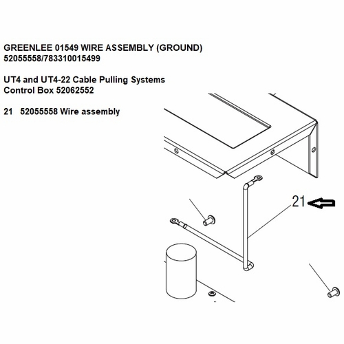 GREENLEE 01549 WIRE ASSEMBLY (GROUND) 52055558/783310015499