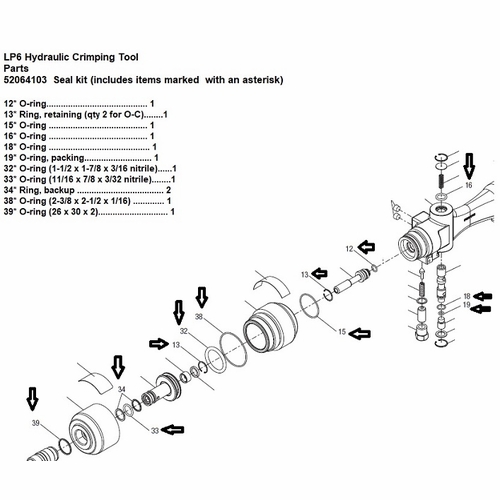 Greenlee 01748 Seal Kit (Lp6) 52064103 / 783310017486