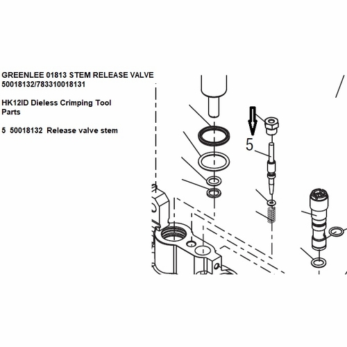 Greenlee 01813 Stem Release Valve 50018132/783310018131