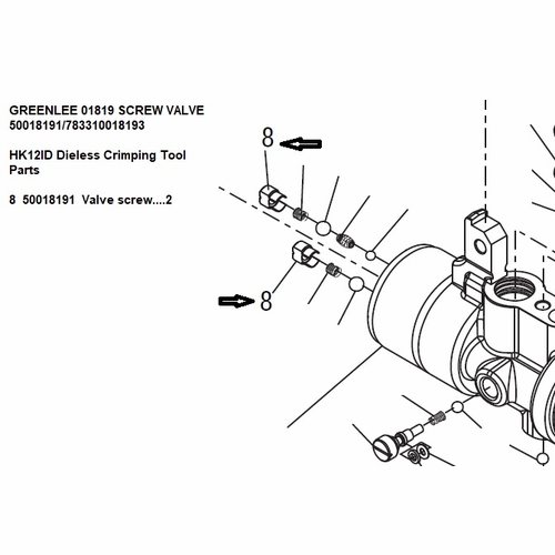 Greenlee 01819 Screw Valve 50018191/783310018193