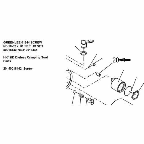 GREENLEE 01844 SCREW  No 10-32 x .31 SKT HD SET 50018442/783310018445