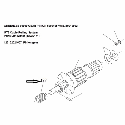 GREENLEE 01999 GEAR PINION 52024657/783310019992