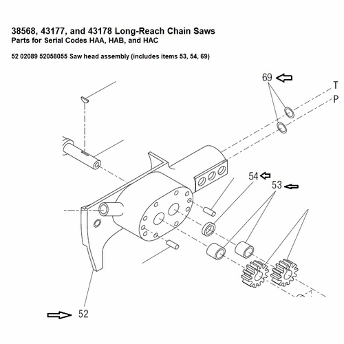 Greenlee  02089 Saw Head Body Assembly (Lrcs) 52058055 / 783310020899