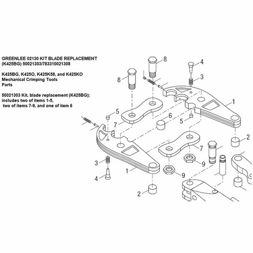 GREENLEE 02130 KIT BLADE REPLACEMENT (K425BG) 50021303/783310021308