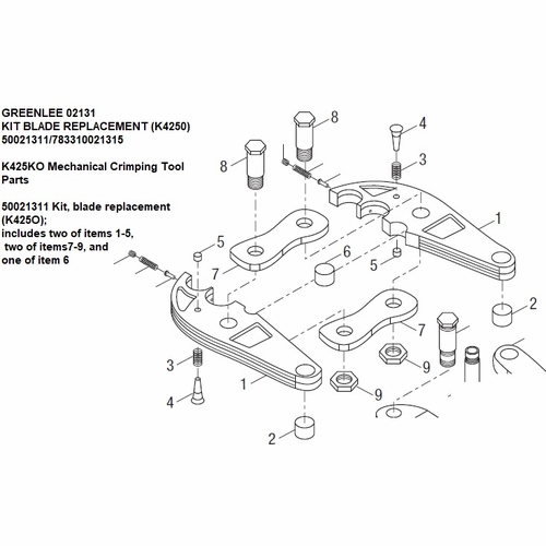 Greenlee 02131 Kit Blade Replacement (K4250) 50021311/783310021315