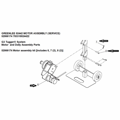 Greenlee 02442 Motor Assembly (Service) 52066174 783310024422