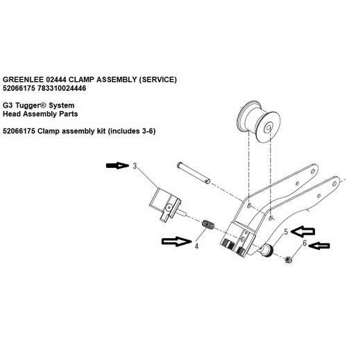 GREENLEE 02444 CLAMP ASSEMBLY (SERVICE) 52066175 783310024446