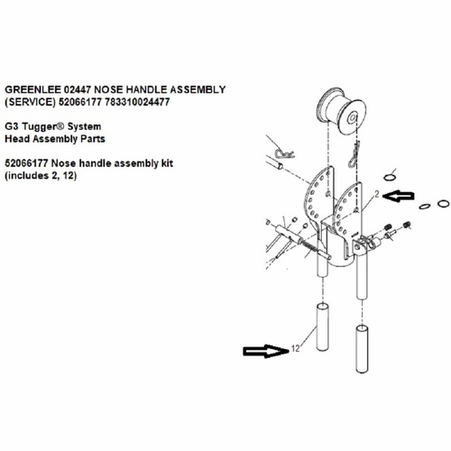 GREENLEE 02447 NOSE HANDLE ASSEMBLY (SERVICE) 52066177 783310024477