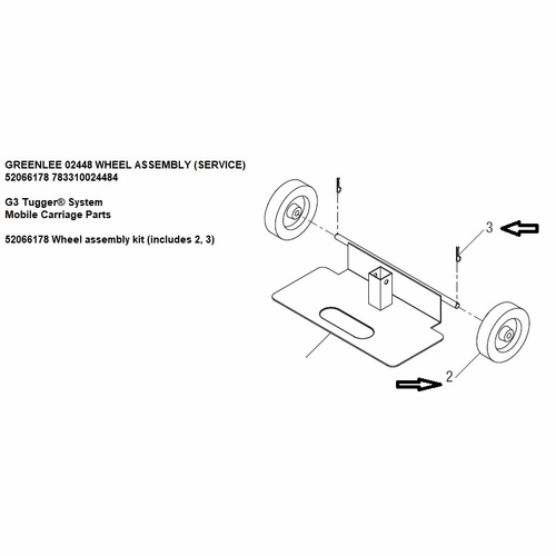 GREENLEE 02448 WHEEL ASSEMBLY (SERVICE) 52066178 783310024484