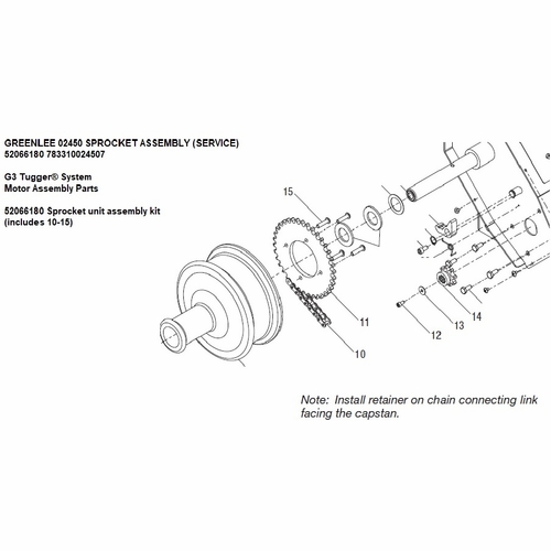 GREENLEE 02450 SPROCKET ASSEMBLY (SERVICE) 52066180 783310024507