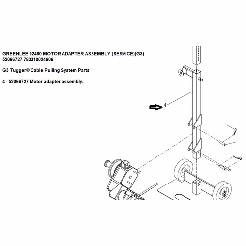 GREENLEE 02460 MOTOR ADAPTER ASSEMBLY (SERVICE)(G3) 52066727 783310024606
