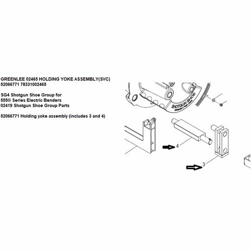 Greenlee 02465 Holding Yoke Assembly(Service) 52066771 783310024651