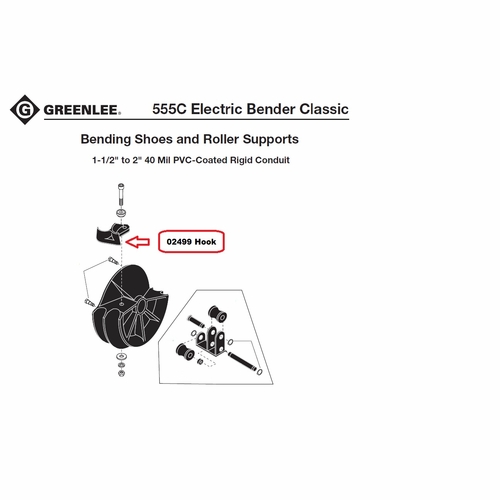 Greenlee 02499 Hook 1-1/2 And 2 Pvc - Rigid 50024990/783310024996