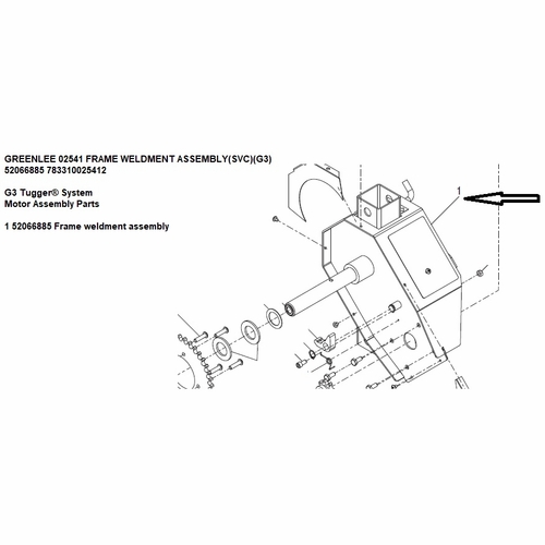 GREENLEE 02541 FRAME WELDMENT ASSEMBLY(SERVICE)(G3) 52066885 783310025412