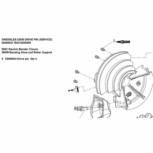 Greenlee 02545 Drive Pin (Service) 52066933 783310025450