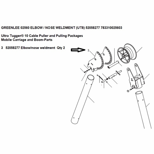 Greenlee 02560 Elbow / Nose Weldment (Ut8) 52058277 783310025603