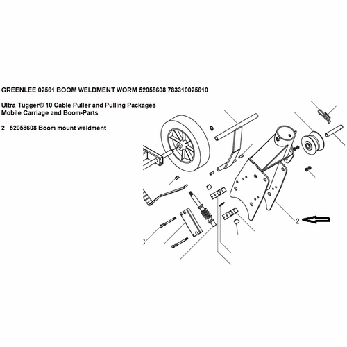GREENLEE 02561 BOOM WELDMENT WORM 52058608 783310025610