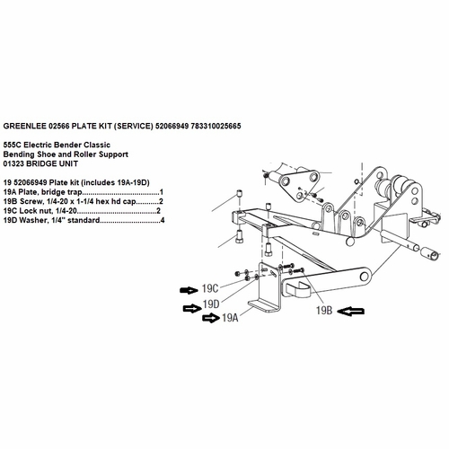 Greenlee 02566 Plate Kit (Service) 52066949 783310025665