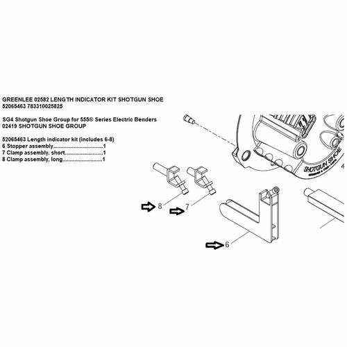 GREENLEE 02582 LENGTH INDICATOR KIT SHOTGUN SHOE 52065463 783310025825