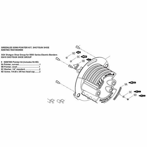 Greenlee 02590  Pointer Kit, Shotgun Shoe  52067003 783310025900