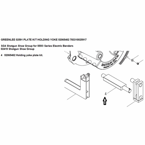 Greenlee 02591 Plate Kit Holding Yoke 52065462 783310025917