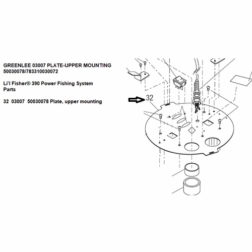 GREENLEE 03007 PLATE-UPPER MOUNTING 50030078/783310030072