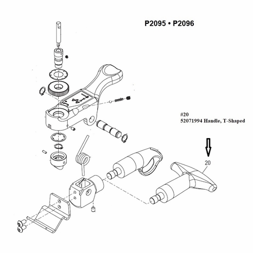 Greenlee 03965  Handle, Replcmnt T-Shaped (P2095, P2096) 783310039655/52071994