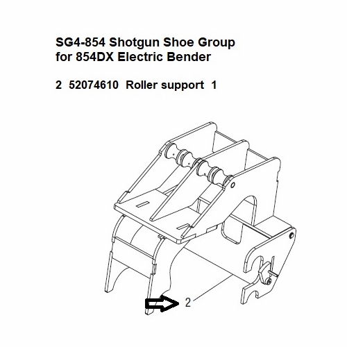 Greenlee 04028 Support Weldment, Roller (854 Repair) 52074610 783310040286